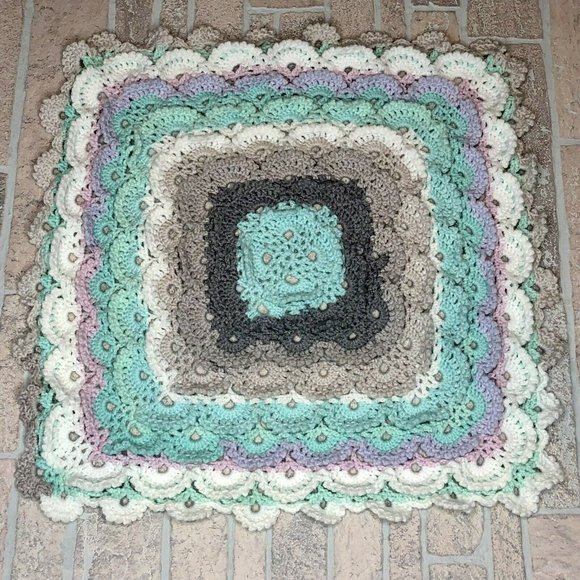 Fluffy Meringue Handmade Crochet Nursery Throw - Picture 5 of 5